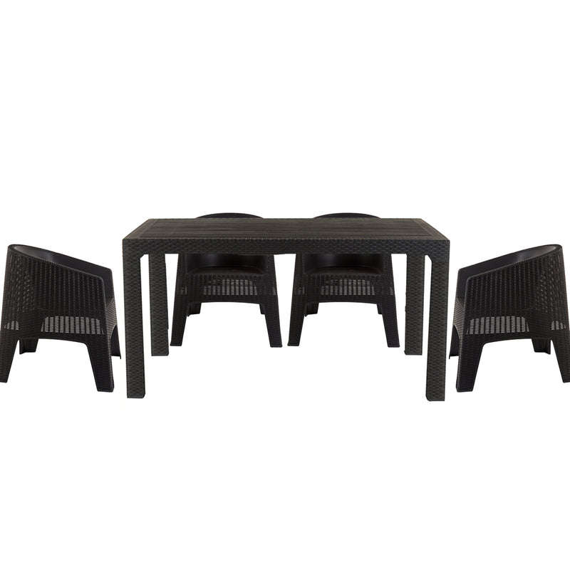 Mesa Niza + 4 Sillones Ibiza Rattan